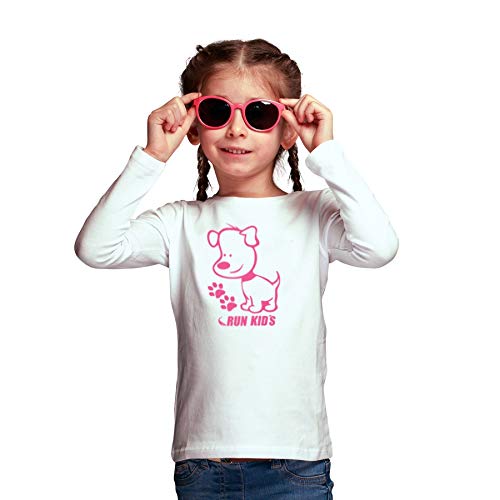 Camisa Praia Piscina Proteção UV50+ Fem-Run Kids Dog - Branca - 6 anos
