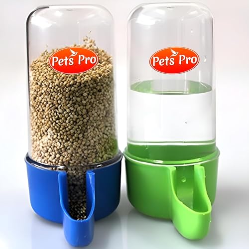 Image of Tube Shape Cage Bird Food & Water Feeder, Drinker | Birds Food Feeder | Plastic Dispenser Cum Bowl With Removable Tray | Highy Quality Plastic | Size - 13 X 5Cm | Check the size