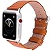 5 Colors for Apple Watch Bands, Fullmosa Yona Calf Leather Replacement Band/Strap with Stainless Steel Clasp for Apple Watch Series 1 2 3 Sport and Edition Versions 2015 2016 2017, Light Brown,42mm