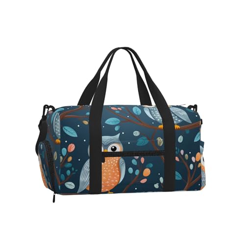 Bolsa de viaje de fin de semana con diseño de búhos, ideal para tus clases de yoga y baile