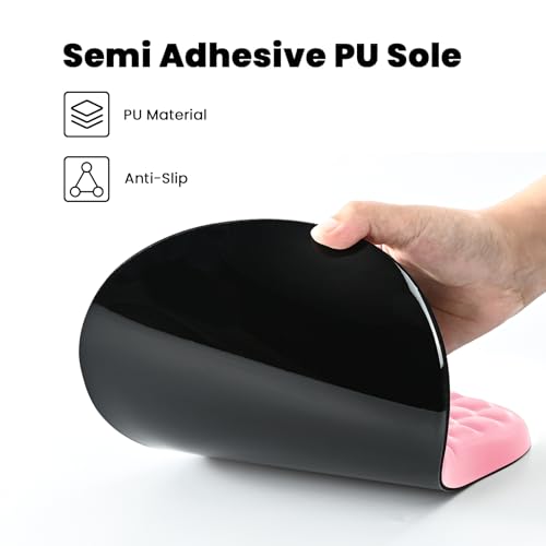 Image of EooCoo Mouse Pad Wrist Support with Massage Design, Ergonomic Mouse Mat,Wrist Rest Pain Relief Mousepad with Memory Foam & Non-Slip Silicone Base (12x8 inch,Pink)