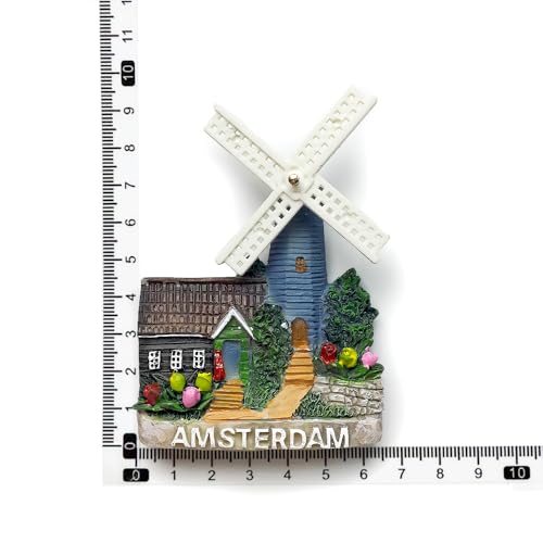 Imán Decorativo de Resina 3D Molino de Viento Amsterdam miniatura 2