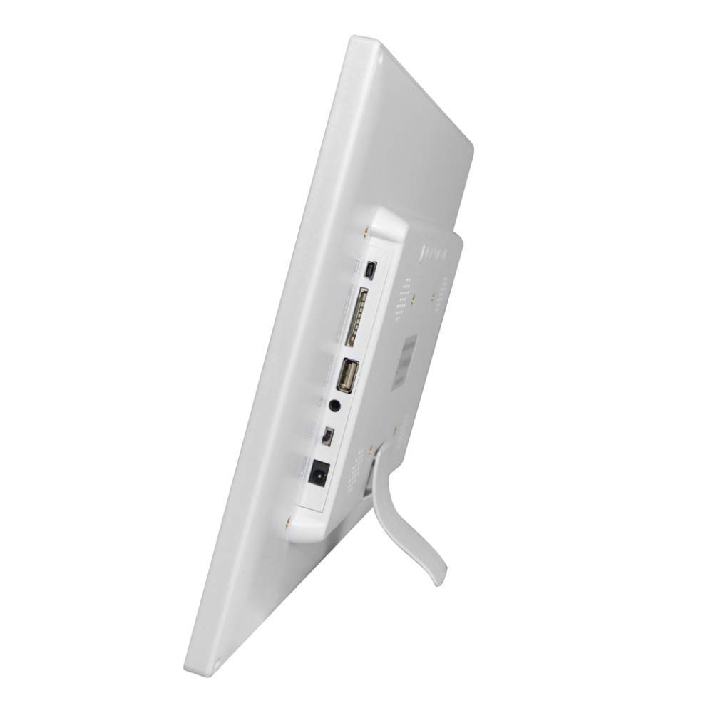 Lyrlody Cornice Digitale 15.4 Pollici HD 1280x800 – Con Speaker, Video E Musica, Bianca, Da Parete O Da Tavolo