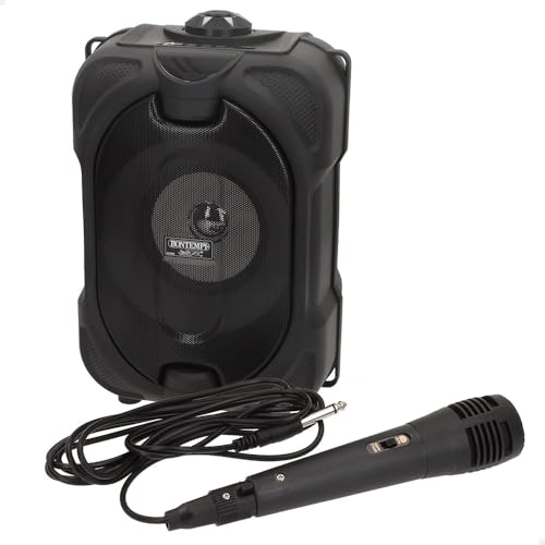 COLORBABY Altavoz Karaoke inalámbrico, 80W de Potencia, Luces RGB, Micrófono Incluido, Función TWS estéreo, USB, microSD, Radio, Batería Recargable, Portátil, para Fiestas y Eventos (47893)