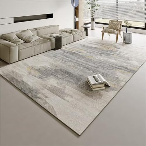 Alfombra personalizada de terciopelo de cristal minimalista de 120 x 200 cm para dormitorio y sala de estar, lavable, color gris, jarapas elegantes, accesorios para el hogar