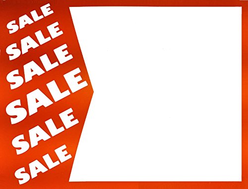 25 "Sale Sale Sale" - 7" x 5.5" Writable Paper Retail Store Price Signs Heavy Duty Cardstock Fluorescent Orange