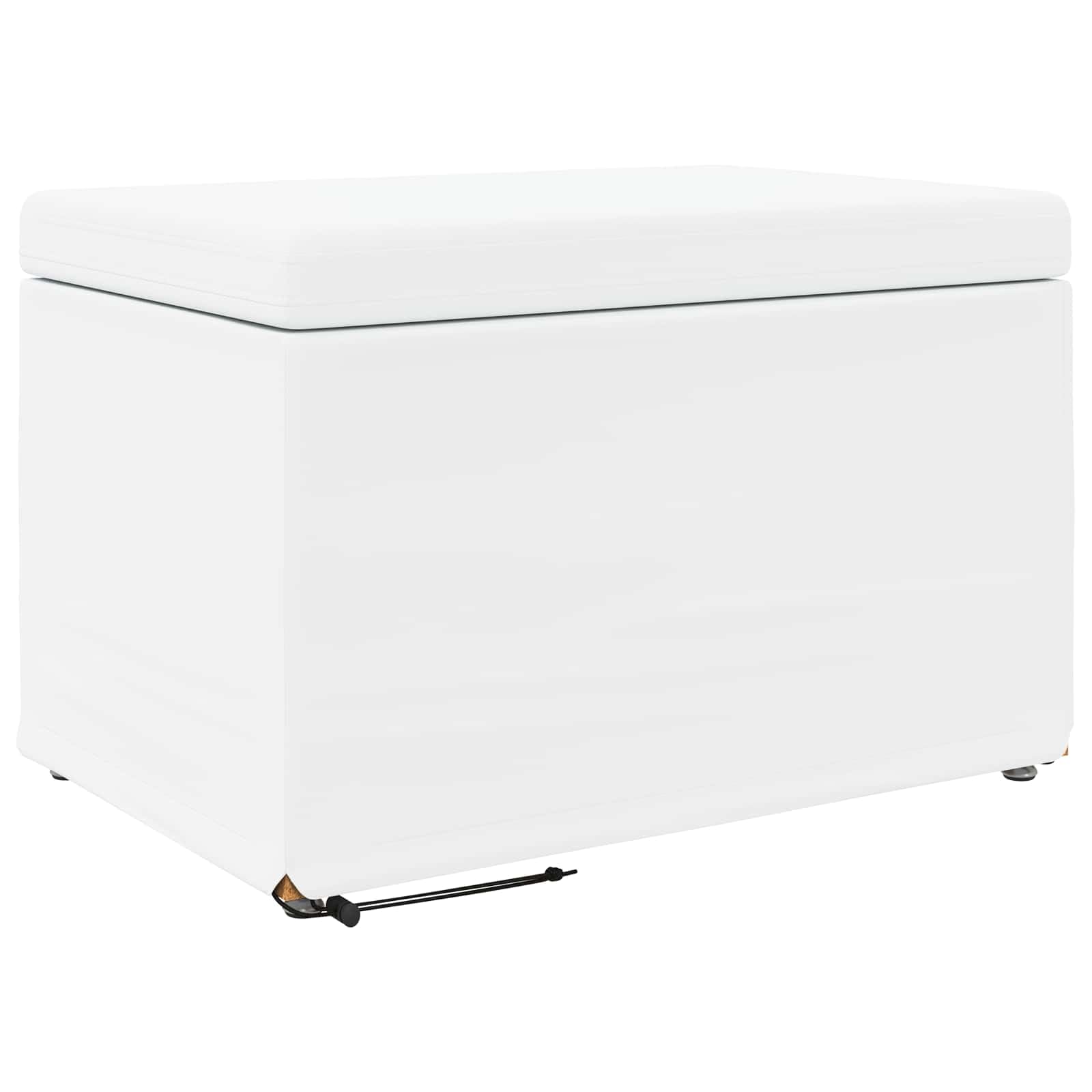 Tabouret en bois d'ingénierie et cuir blanc pour intérieur chaleureux