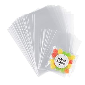 Anstore 200 cellofaanzakjes, transparante cellofaanzakjes, kleine kinderverjaardag, gastgeschenken, cellofaanzakjes…