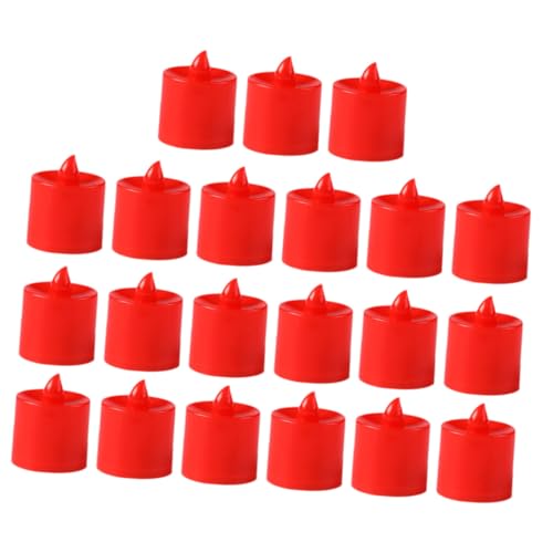 Velas LED Votivas Rojas sin Llama con Batería de Botón y Luces Suaves