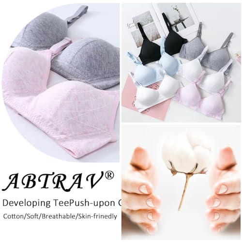 Teen Girls Bras Cotton Breathable Underwear Wire Free Training Bralette Sports Bra for 12-18 Years3
