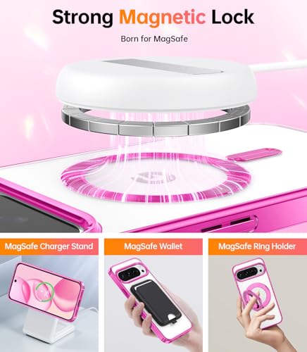 Coque Pixel 10 Pro XL antichoc transparente rose compatible MagSafe - 6