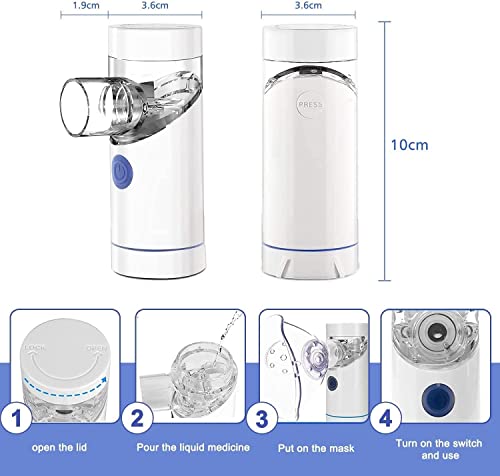 Kullre Portable Nebulizer, Protable Machine for Kids Adults, Effective Handheld Mesh for Breathing Problems Machine for Travel and Home Usage - Thumbnail 5