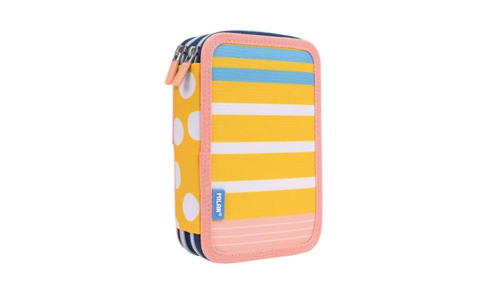 MILAN® Plumier 2 pisos con contenido serie especial Swims 2, rosa y amarillo