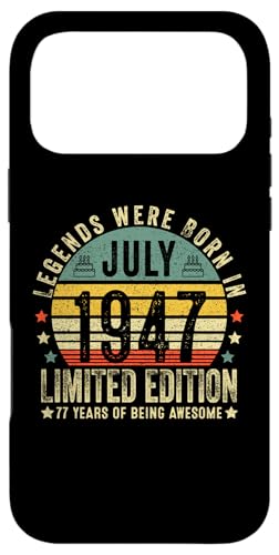 Legend Since July 1947 Vintage 77th Birthday Made in 1947 X}zP[X iPhone 17 Pro Max p