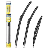 5 PLUS® Silicone Windshield Wiper Blades Replacement for 2017-2010 GMC Terrain / 2017-2010 CHEVY Equinox Wiper Blades(Set of 3),Automotive Replacement Windshield Wiper Blades-24'/17'/13'