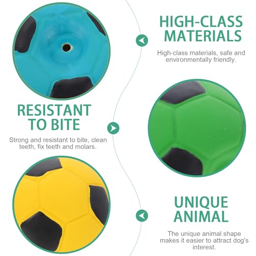 JOINPAYA 3 Stück Bissfestes Kauspielzeug aus Latex in Fußballform Verschleißfest und Weich Welpenspielzeug für Unabhängiges und Tägliche Nutzung-3
