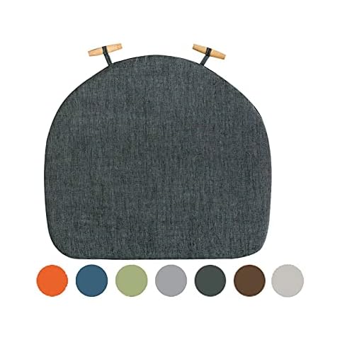 Chair Pads for Dining Chairs Set of 4, Dining Chair Replacement Cushions, Washable Seat Cushions for Kitchen Chairs U Shaped, Individual Seat Pads for Dining Room, Anti-Deformation Charcoal Cover