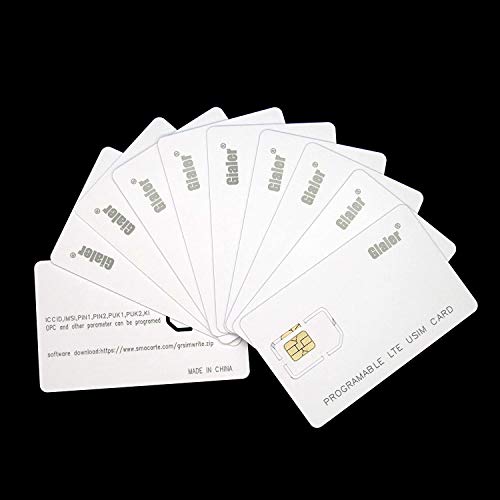 Gialer 30pcs Writable Programmable SIM Card 4G LTE WCDMA GSM Nano Micro 2FF 3FF 4FF Blank USIM Card for Telecom Operator (30pcs)