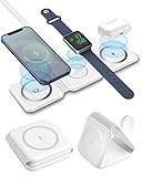 Caricatore Wireless i Phone 3 in 1 MgSafe, Stazione di Ricarica Rapida Pieghevole per Phon...