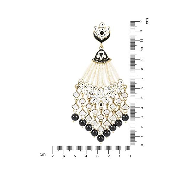 I Jewels 18K Gold Plated Traditional Handcrafted Meena Work Earring Glided with Kundan & Pearls (E2792) For Women's & Girl's - Image 6