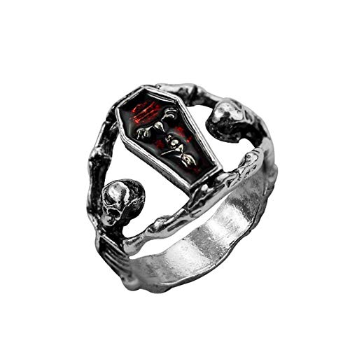 Anneau punk mâle style hip hop avec motif cartes à jouer as de pique taille 7 jz150
