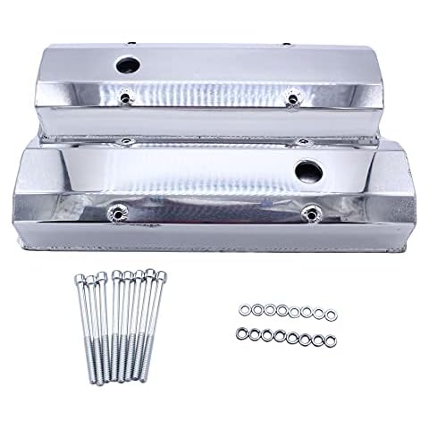 GSKMOTOR Tall Valve Covers Billet Rail For Chevy 350 383 400 1958-86 SBC Cover