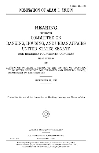 Nomination of Adam J. Szubin