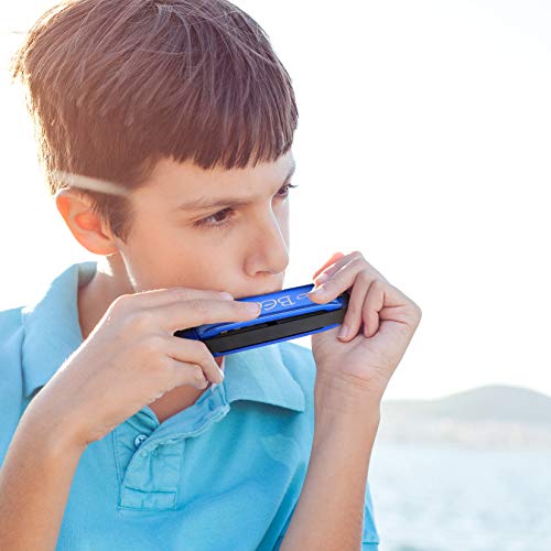 Zhujiehigh-Harmonica-10-Holes-20-Tones-Kids-Harmonica-Beginner-Mouth-Organ-Key-of-C-Music-Gifts-for-Musicians-Kids-Adults-Beginners-Performers-Harmonica-Blue
