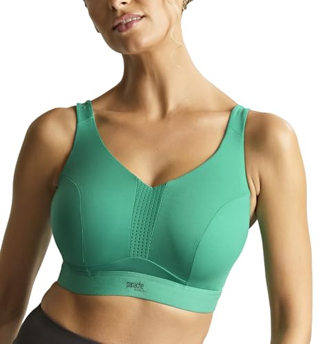 Panache Women's Endurance Wired Sports Bra – Non-Padded, Breathable, Seam-Free Cup Support, Green, 32H US