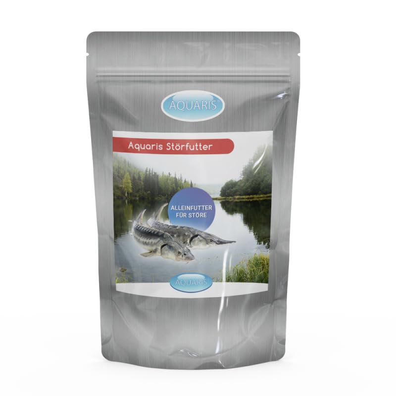 AQUARIS granulés pour esturgeons et Poissons de Bassin – faciles à digérer, ne troublent Pas l’Eau, Aliment Complet Riche en nutriments 3808 g / 5,6 L /...