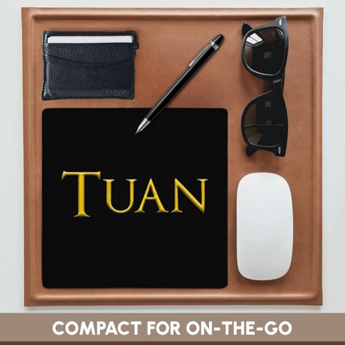 3dRose Tuan Popular Baby boy Name in America. Yellow on Black Charm, Gift - Mouse Pads (mp-376561-1)4