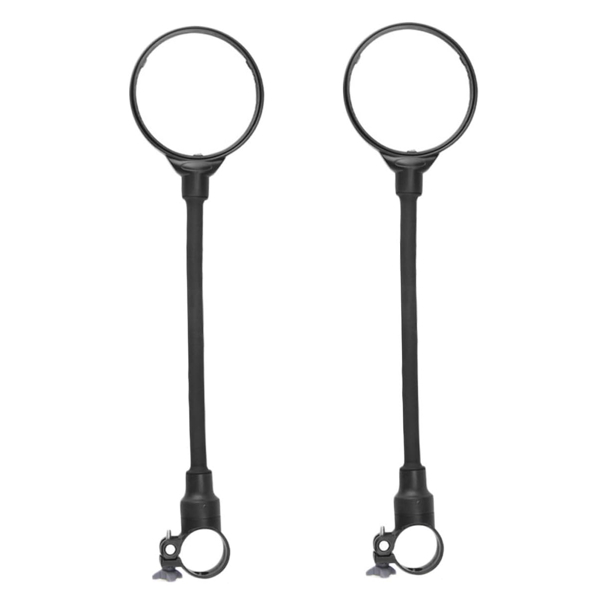 2 Pezzi Specchio Retrovisore Nero per Regolabile Bicicletta | Installazione Facile, Visione Larga e Chiara, Alluminio, Abs e Acrilico, per Scooter e Mountain Bike