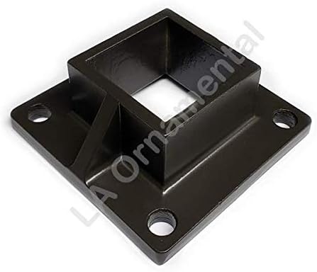 Floor Flange 2" x 2" Square Aluminum Fence Posts Heavy Duty, Deck Mount Bronze, Lot of 2 Pieces