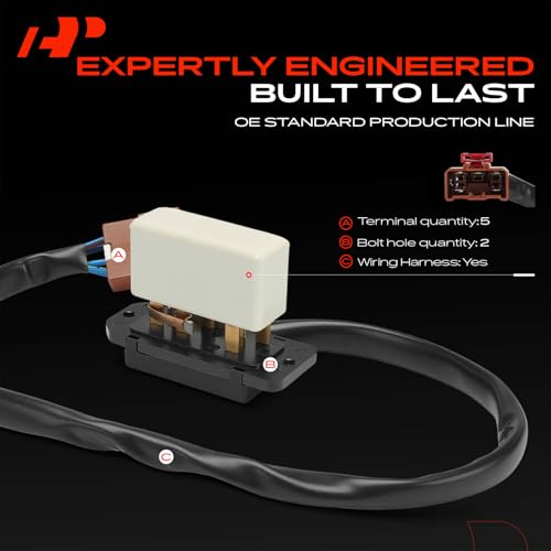 Image of A-Premium Front HVAC Blower Motor Resistor Compatible with Honda Accord 1990-1993 - with Wire Harness Kit, Replace# 1468106262, 79330SM4003