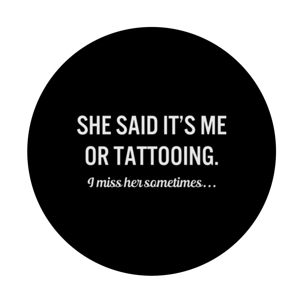 Funny Hobby Tattooing Quote Guy Saying PopSockets Swappable PopGrip, Black - Image 3