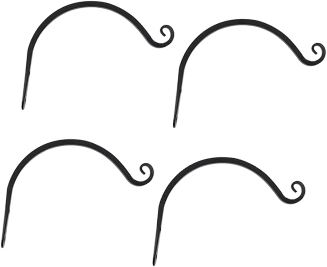 4pcs Flower Basket Hanger Wall Mount Sturdy Iron Flower Pot Hanger Modern Design for Home and Garden Decor