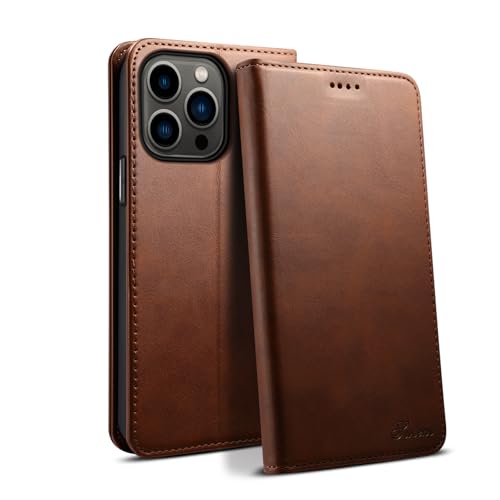 Protection portefeuille marron iPhone 16 Pro Max cuir pour le quotidien