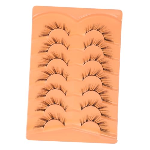 OUNONA 7 Pestañas Postizas Efecto Fox Eye Alargadas para Maquillaje Diario y Escenario Look Natural Encantador Fácil Aplicación