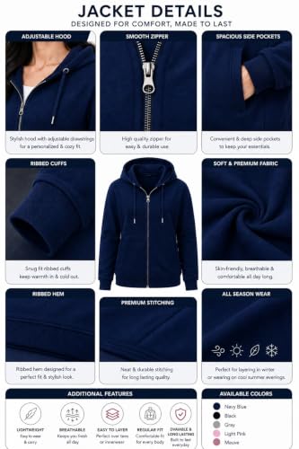 Image of ADBUCKS Women's Cotton Winter Jacket Sweatshirts Casual Drawstring Clothes Zip Up Hoodie With Front Pocket Ii Womens Hoodies Ii Womens Jacket Ii Winter Sweater Hoodie For Women & Girls