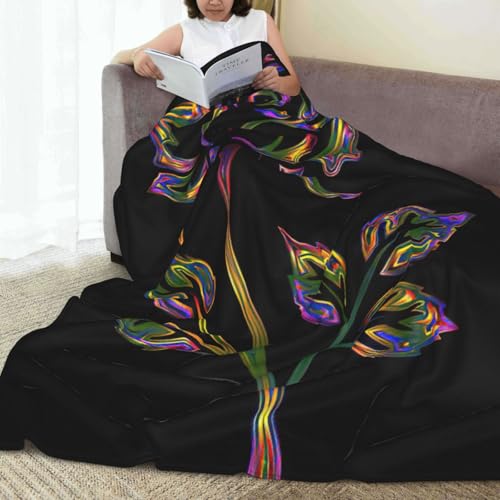 Couverture polaire chaude isolation thermique fleur noire et dorée - 8