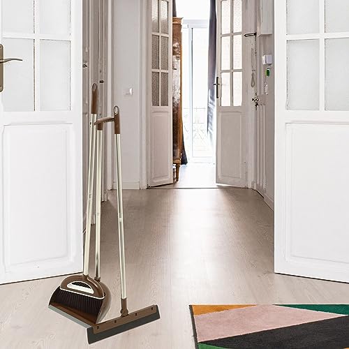 Healvian Conjunto De Vassoura E Pá De Lixo Vertical Com Cabo Longo De Vassoura E Rodo De Chão Conjun