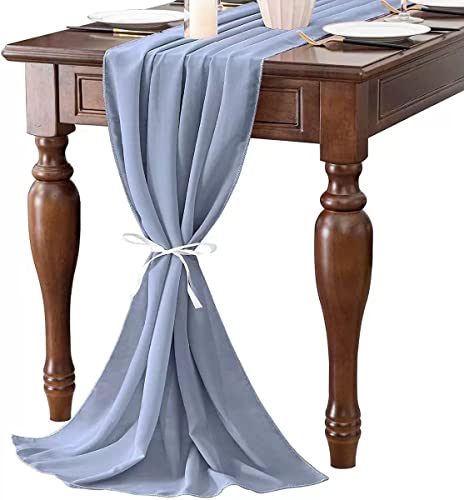 Table Runner-72*304cm (28*120inch) Chiffon Gauze Table Runner Extra Long - Image 2