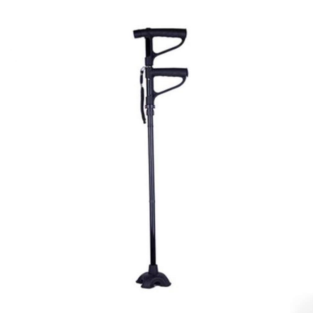 Muletas para Ancianos, bastón de Aluminio Plegable de Cuatro Patas, bastón telescópico de Doble Mango Multiusos Interesting