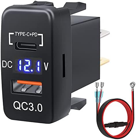 Quick Charge 3.0 & PD USB C Dual USB Port Charger Socket Power Adapter for Toyota