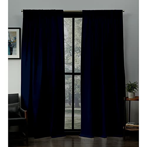 Magic Drapes Triple Pinch Pleat Blackout Curtain Thermal Insulated Room Darkening Spill Proof Machine Washable Window Treatment Panels (1 Panels, 52X45, Navy Blue) #TOP9