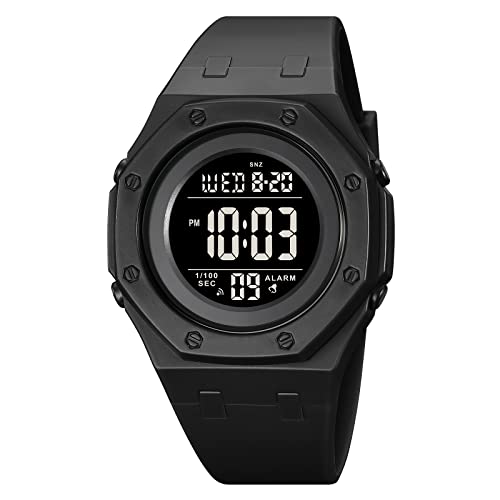 SKMEI Men's Digital Sports Watch Black Digital Watch for Youth Sports