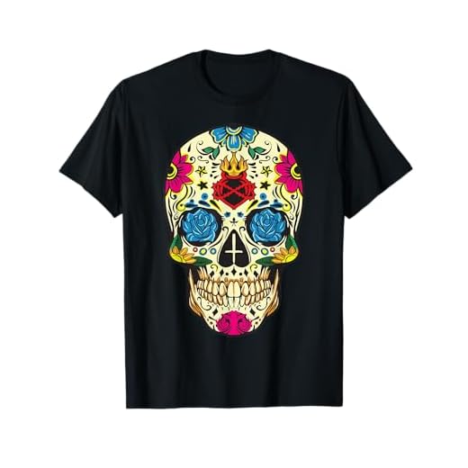 El Dia De Los Muertos Flor Calavera De Azucar Camiseta