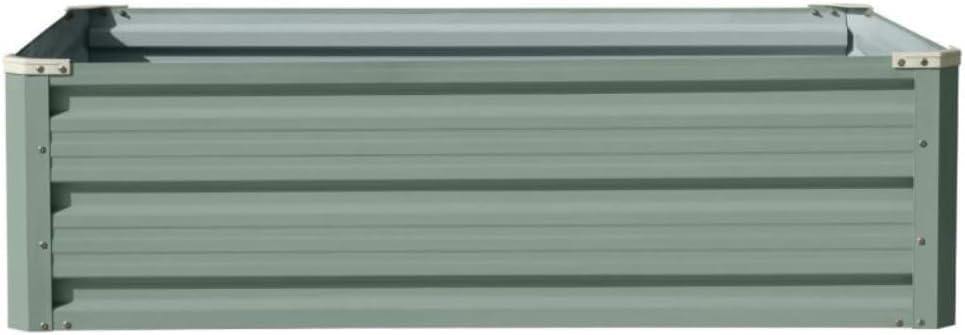 Garden Metal Raised Vegetable Planter in Sage Green Outdoor Flower Trough Herb Grow Bed Box 3 Sizes Small 60x60cm Medium 80x60cm Large 120x90cm (Small 60x60cm x1)