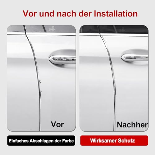 Autotür Kantenschutz Schutzstreifen Universal Auto Dekorstreifen U-Form Autotürschutz für Autos, Lastwagen, SUVs,5M Silber