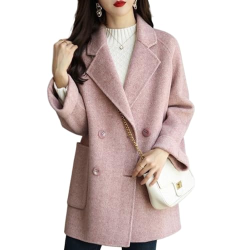 Goolecrimp Donna Autunno e Inverno Casual Doppio Petto Caldo Cappotto